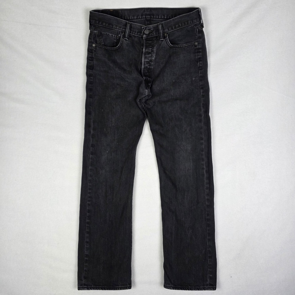 Vintage Y2k Levis 501 Mens 34x32 Fits 33x31 Black Denim Rare Button Fly